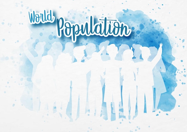 Campaña de carteles del día mundial de la población en diseño vectorial