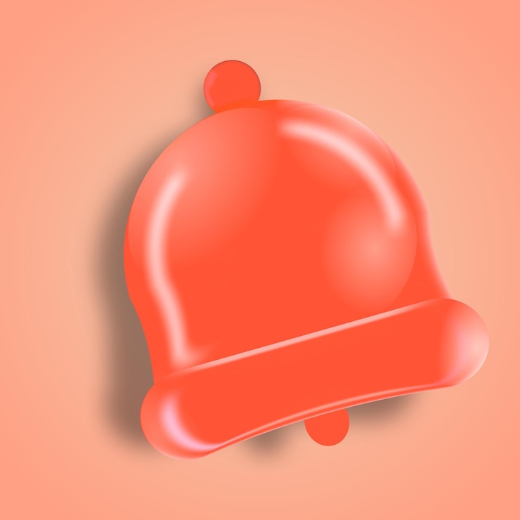 Vector campana icono 3d estilo de dibujos animados