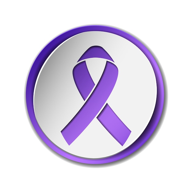 Campaña del mes de concientización de febrero con lazo morado