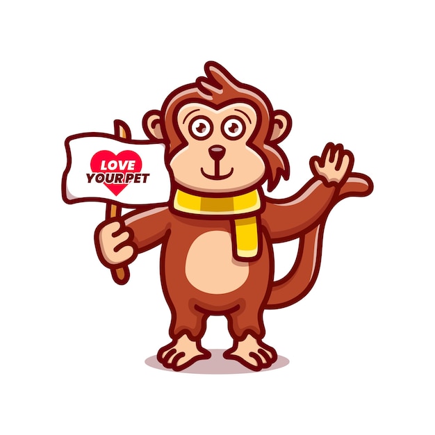 Campaña de mono lindo para amar a tu mascota
