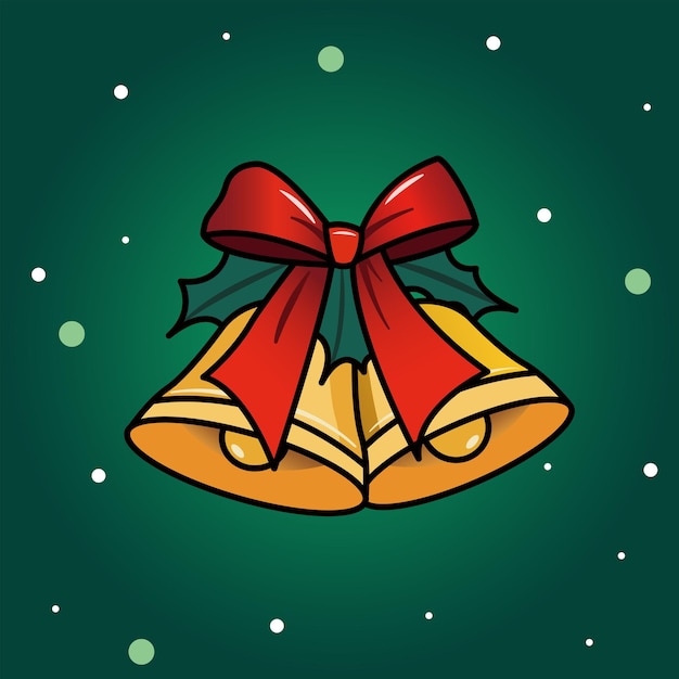 La campana de Navidad con cinta