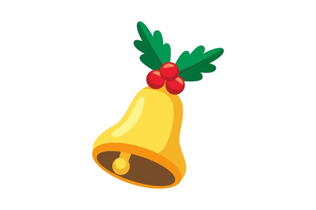 La campana de Navidad con la pegatina de Holly Berry