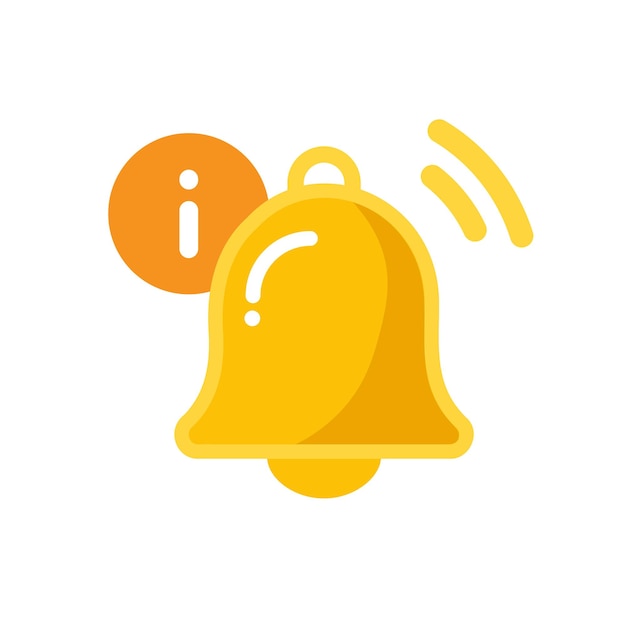 Campana de notificación. Campana de llamada y señal de notificación despertador y alerta de aplicación de teléfono inteligente