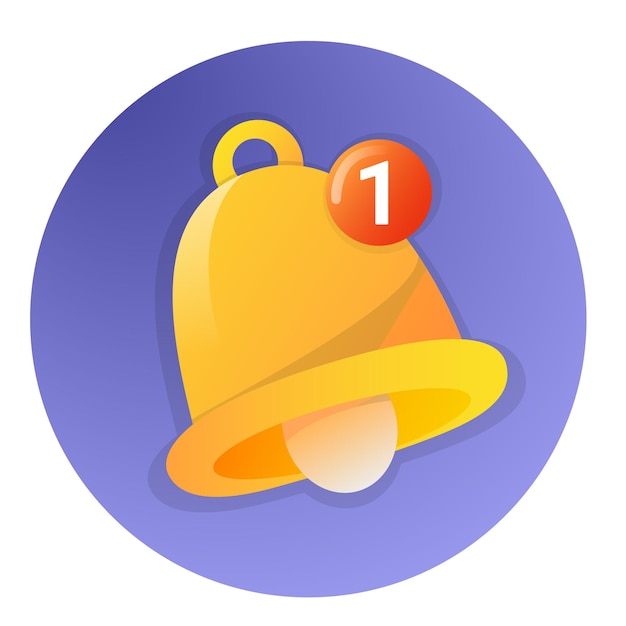 Campana de oro para una nueva notificación