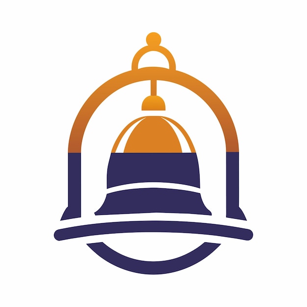 Vector una campana con otra campana colocada encima de ella una representación minimalista de una campana de la escuela como un logotipo minimalista diseño de logotipo vectorial moderno simple
