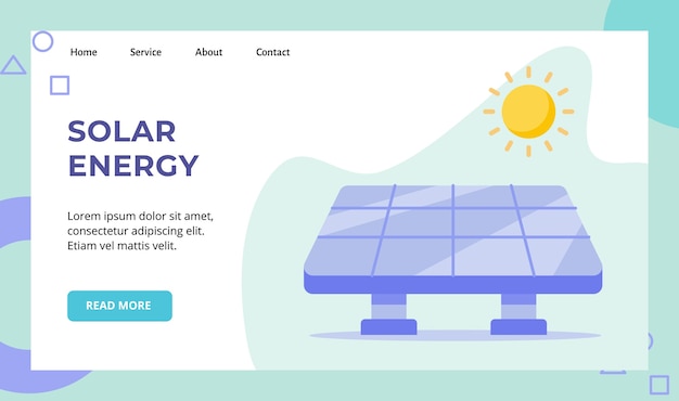 Campaña solar de células de panel de energía solar para sitio web