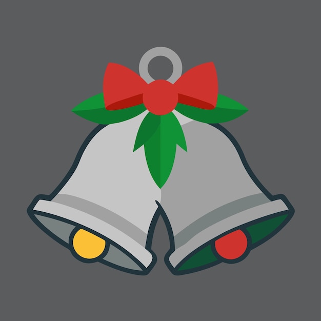 Campanas de Navidad en fondo gris Ilustración vectorial Diseño perfecto de decoración navideña