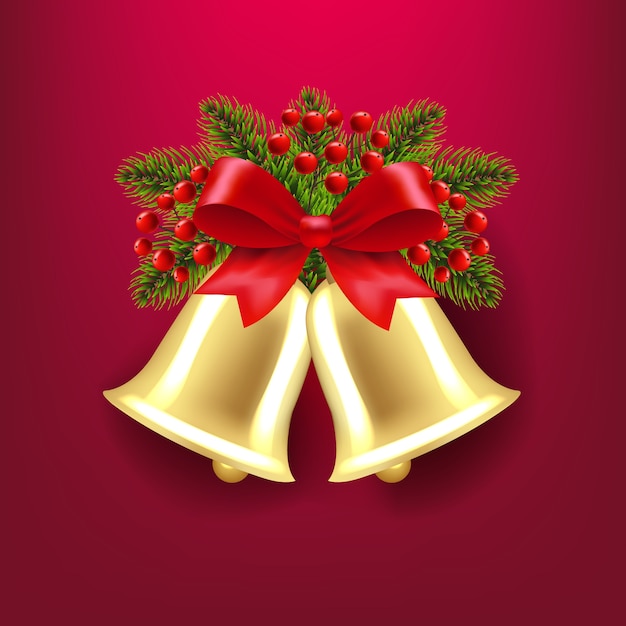 Campanas de Navidad con Holly Berry