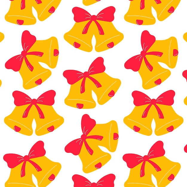 campanas sonido de navidad sonando vacaciones alegría patrón textil fondo vector ilustración