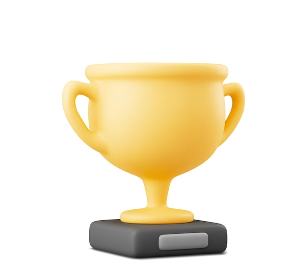 Campeón de la copa d ilustración vectorial ganar premio primer lugar competición deportiva trofeo de dibujos animados copa en