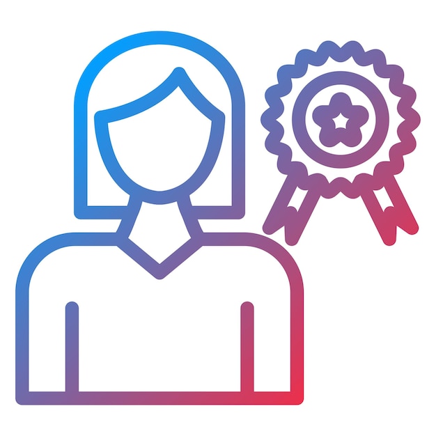 Campeón de diseño vectorial Estilo de icono femenino