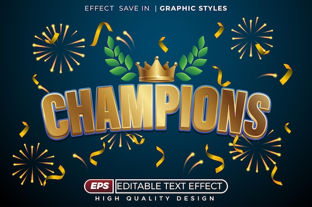 Campeón de efectos de texto 3D editables