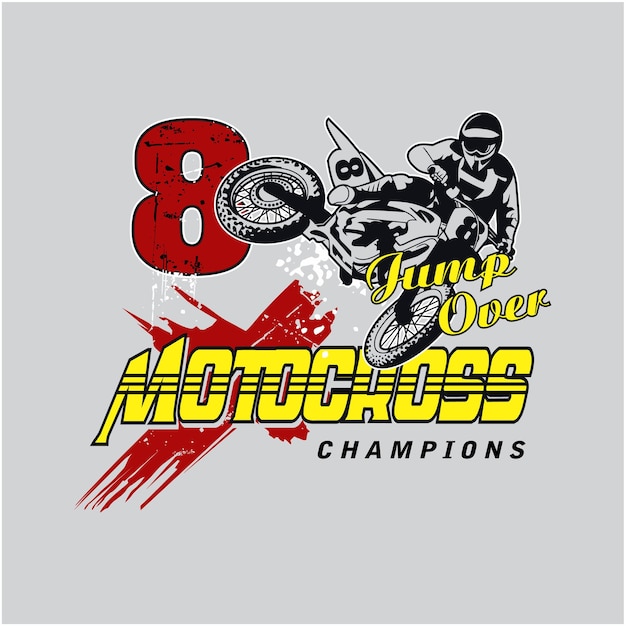 campeón de motocross para tipografía camiseta diseño de impresión pancarta y cartel