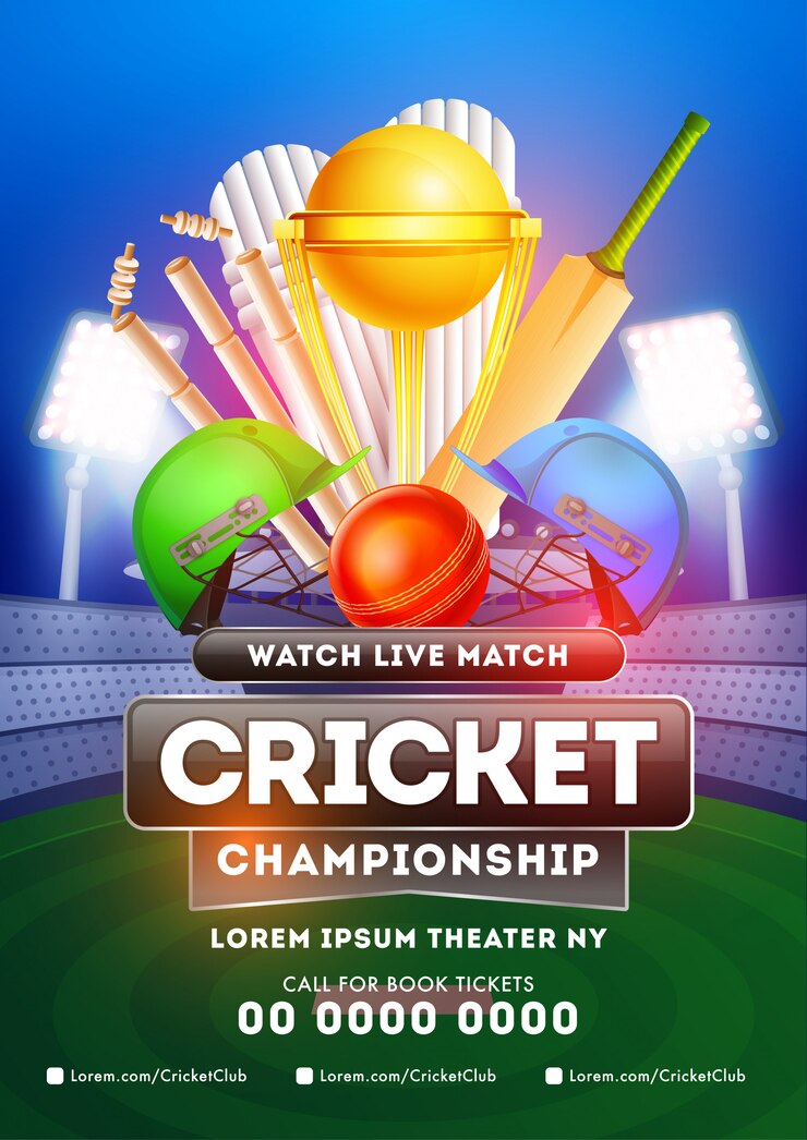 Vector campeonato de cricket concepto.