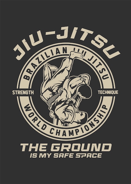 Vector campeonato mundial brasileño de jiu jitsu