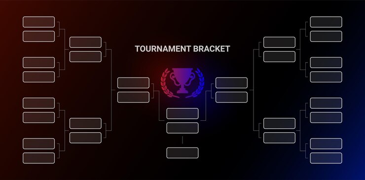 Vector campeonato de soporte de torneo con copa de ganadores y corona