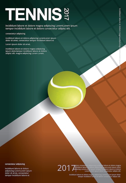 Campeonato de tenis cartel ilustración vectorial