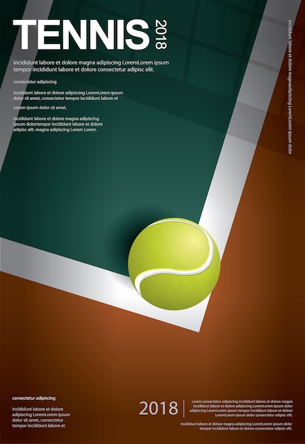 Campeonato de tenis cartel ilustración