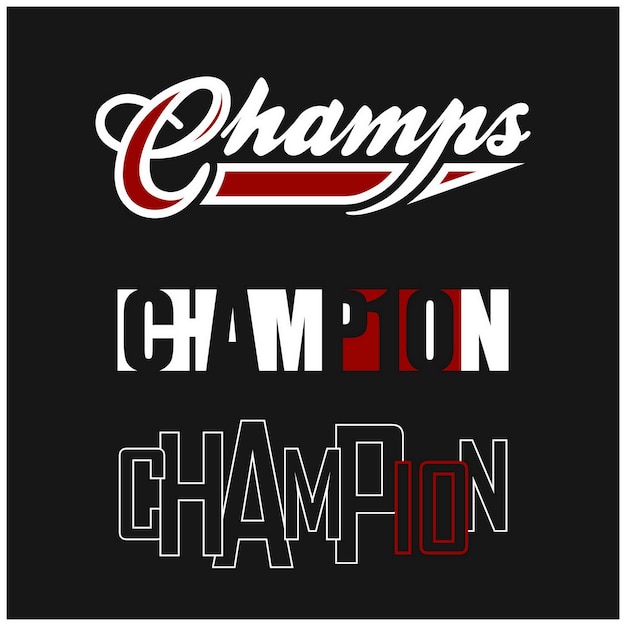 Campeones Diseño de tipografía Vintage en ropa de camiseta de ilustración vectorial y otros usos