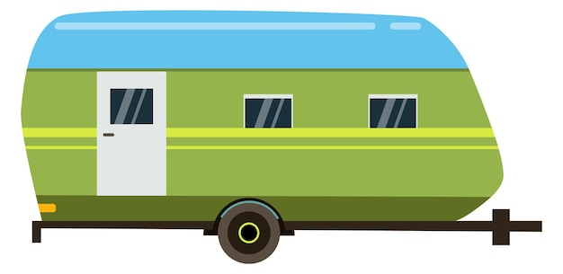 Camper remolque color icono RV casa vehículo aislado sobre fondo blanco.