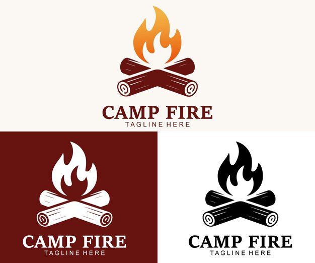 Campfire Logo Vector Set
