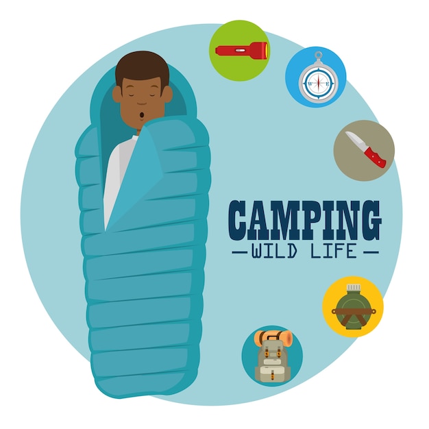 Vector camping concepto de vida salvaje