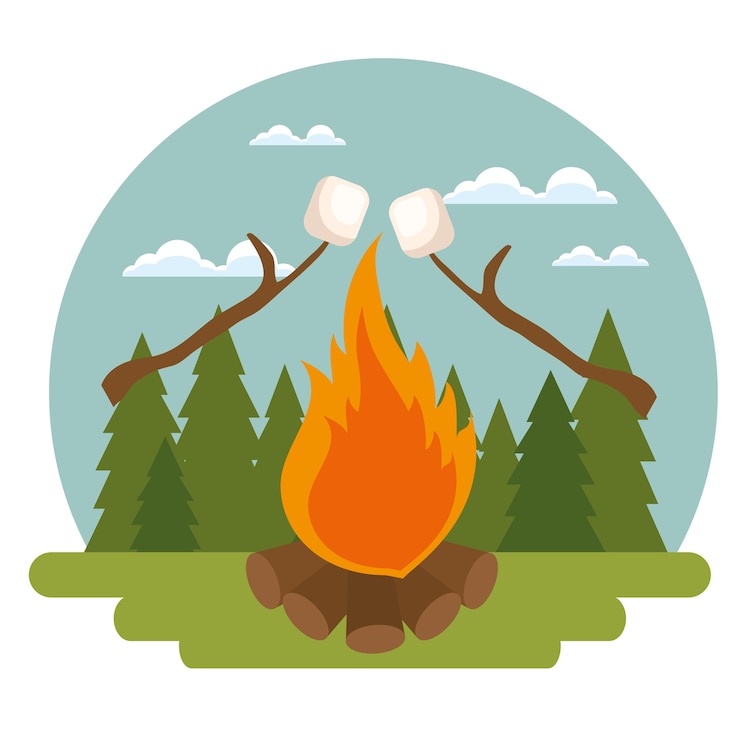 Vector camping concepto de vida salvaje
