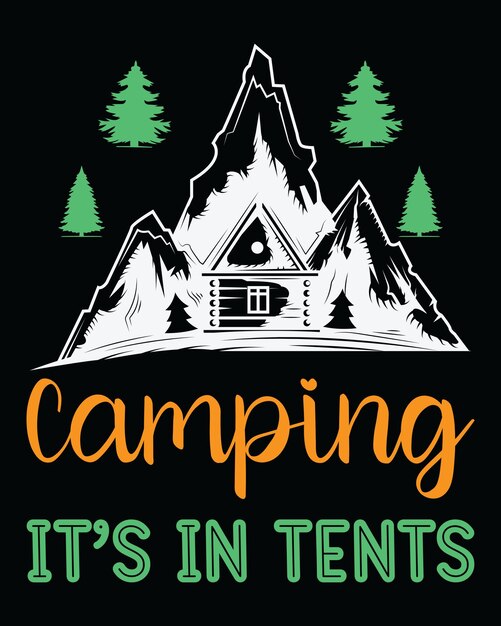 Camping es en tiendas de campaña diseño divertido