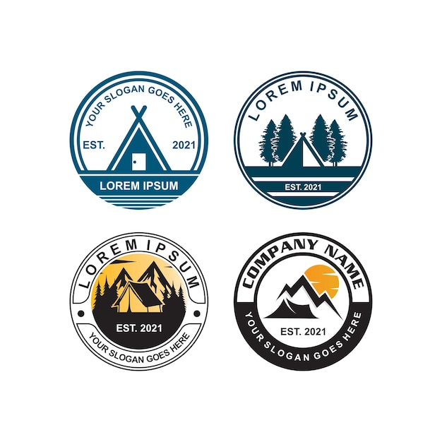 Camping logo aventura logo vector