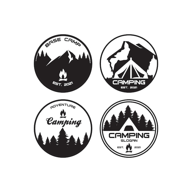 camping logo aventura logo vector