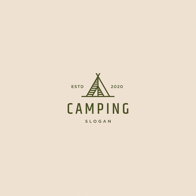 Vector camping logo retro vintage