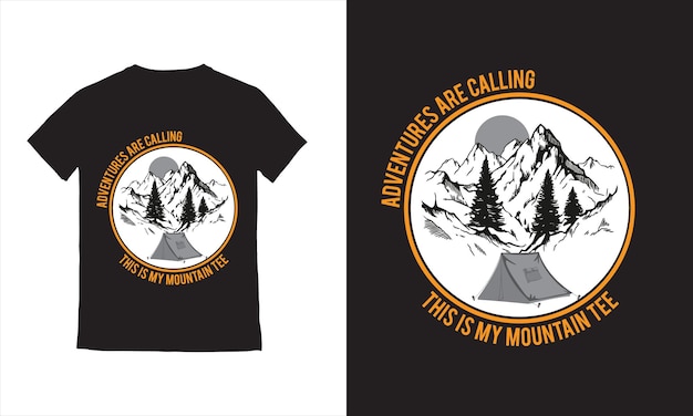 Camping de montaña Aventura diseño de impresión vintage para camisetas y otros carteles con letras de aventura o