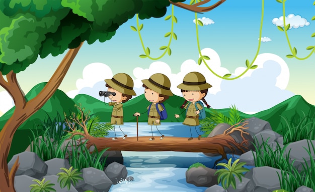 Camping para niños en la naturaleza.
