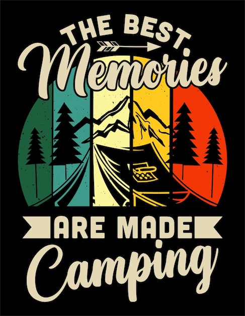 Camping tipografía vector camiseta diseño elemento gráfico ilustración