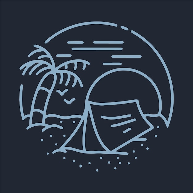 Camping en verano ilustración gráfica vector arte camiseta diseño