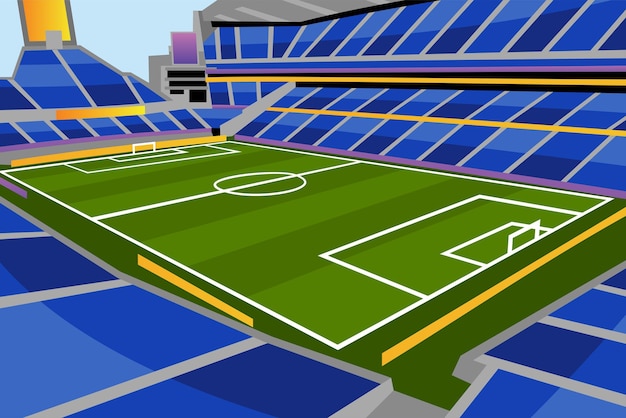 Campo de fútbol Estadio vibrante Vector de colores para el fondo