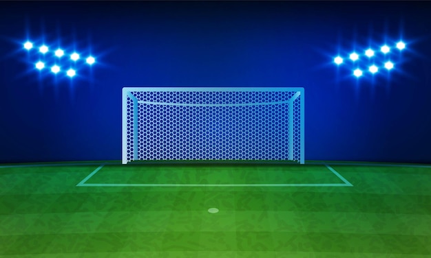 Campo de fútbol con luces de estadio brillantes diseño vectorial iluminación vectorial