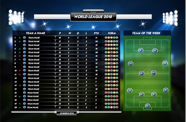 Campo de fútbol o fútbol con conjunto de elementos de infografía.