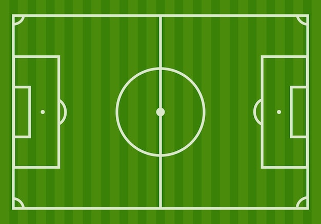 Vector campo de fútbol o fútbol o vista superior de la cancha