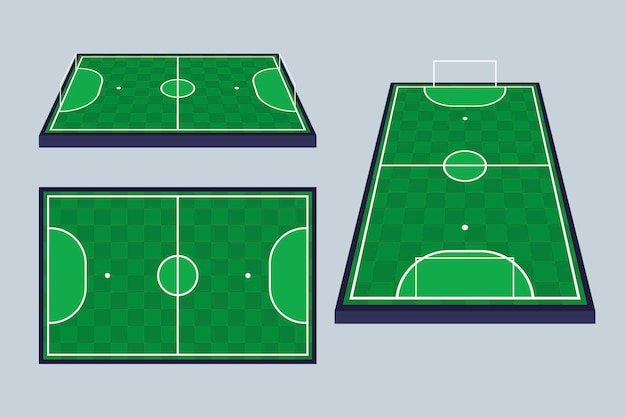 Campo de fútbol sala en diferentes perspectivas