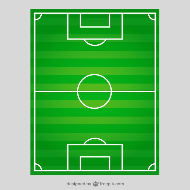 Campo de fútbol en la vista superior