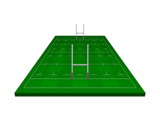 Vector campo de rugby con puerta de rugby.