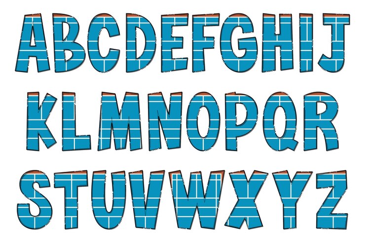 Vector campos deportivos artesanales letras color arte creativo diseño tipográfico