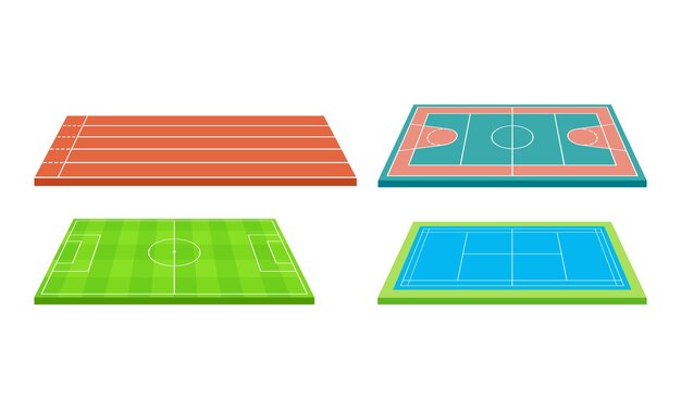 Campos de juego para juegos deportivos como el conjunto vectorial de fútbol