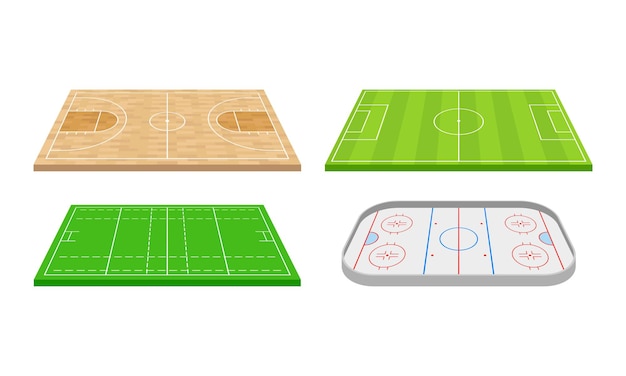 Campos de juego para juegos deportivos como el conjunto vectorial de fútbol