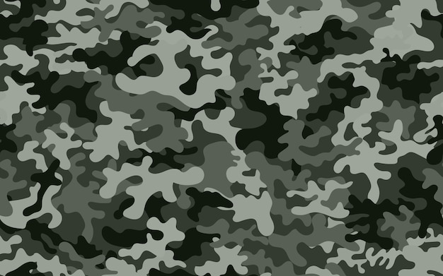 Camuflaje ejército militar patrón sin costuras gris textura vectorial tela textil camo de estilo retro