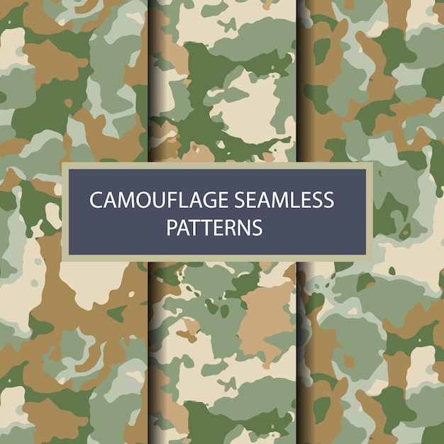camuflaje militar de patrones sin fisuras Vector Premium