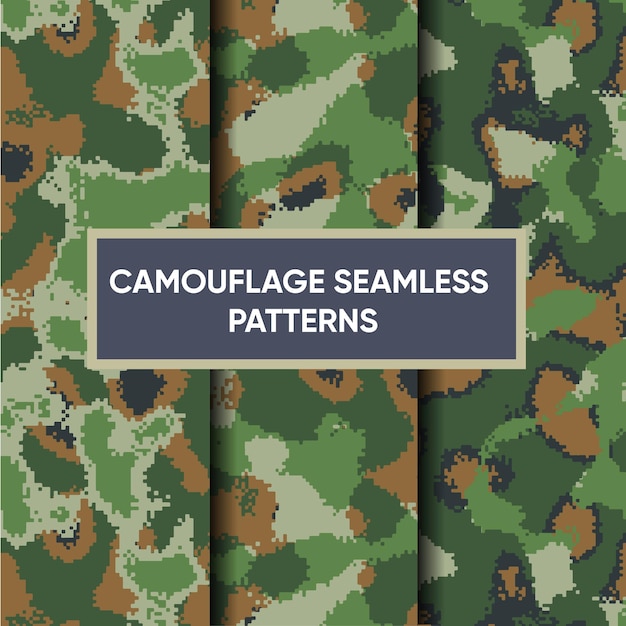 camuflaje militar de patrones sin fisuras Vector Premium