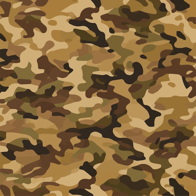 Camuflaje patrón sin costuras Estilo de moda camo repetir impresión Vector ilustración Textura caqui
