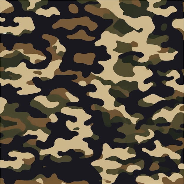 Camuflaje patrón sin costuras Estilo de moda camo repetir impresión Vector ilustración Textura caqui